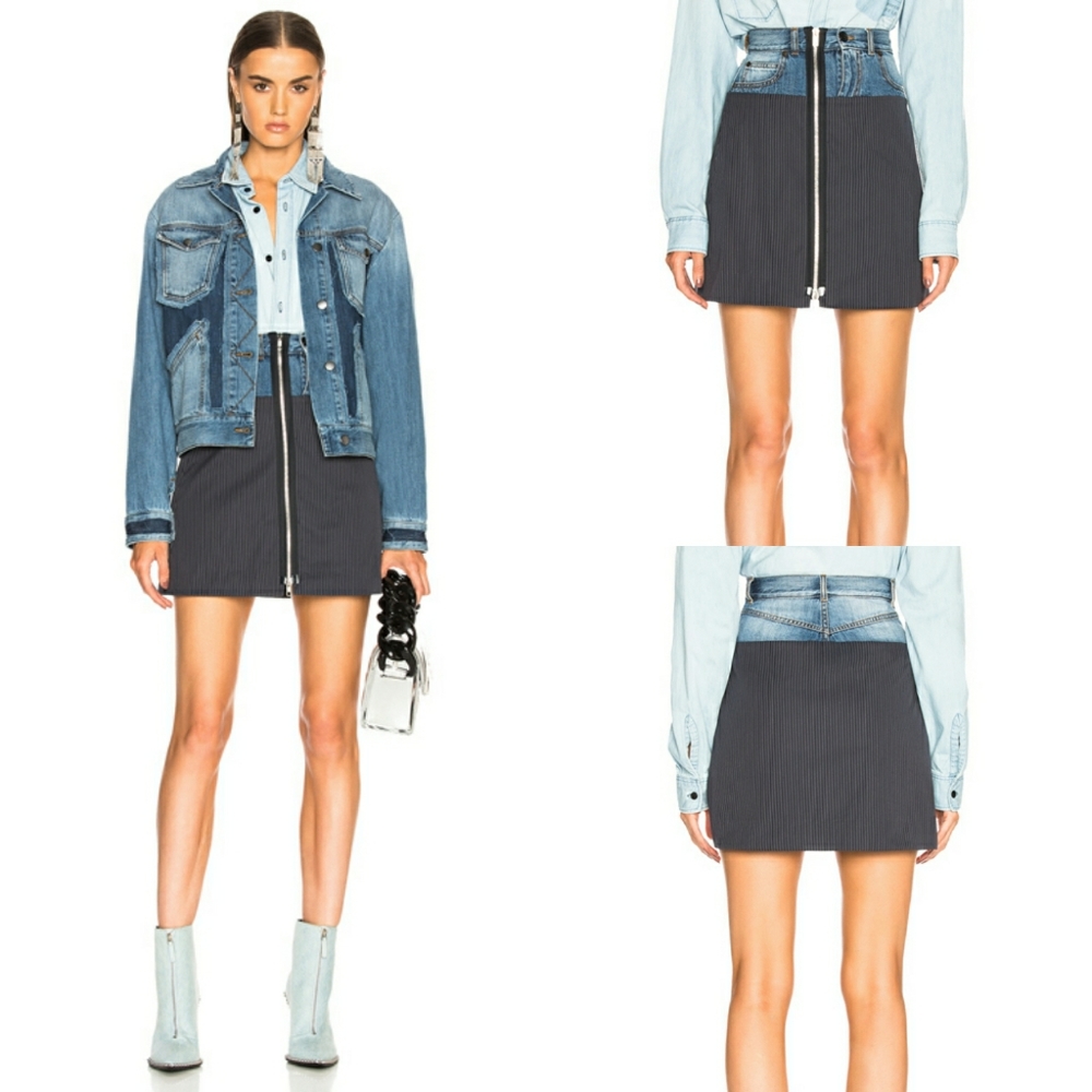 NWOT Maison Margiela denim & knit zip fron…